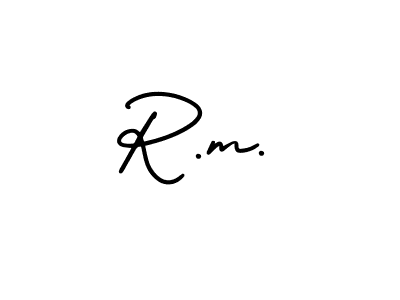 Create a beautiful signature design for name R.m.. With this signature (AmerikaSignatureDemo-Regular) fonts, you can make a handwritten signature for free. R.m. signature style 3 images and pictures png