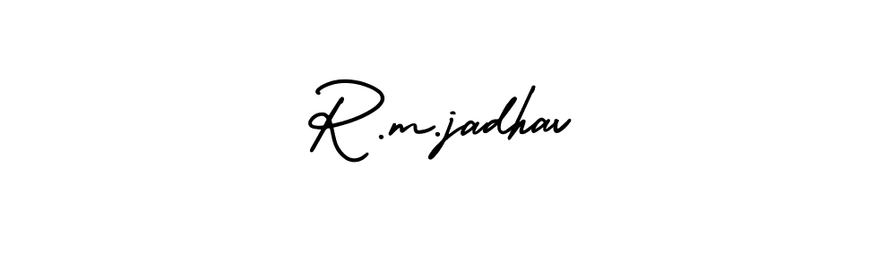 Create a beautiful signature design for name R.m.jadhav. With this signature (AmerikaSignatureDemo-Regular) fonts, you can make a handwritten signature for free. R.m.jadhav signature style 3 images and pictures png