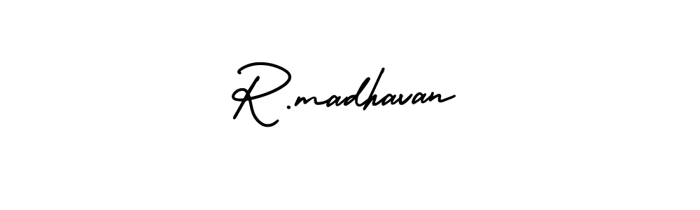 You should practise on your own different ways (AmerikaSignatureDemo-Regular) to write your name (R.madhavan) in signature. don't let someone else do it for you. R.madhavan signature style 3 images and pictures png