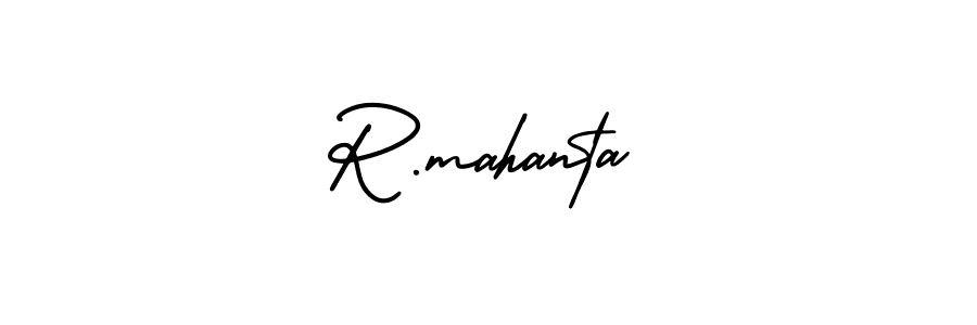 How to make R.mahanta name signature. Use AmerikaSignatureDemo-Regular style for creating short signs online. This is the latest handwritten sign. R.mahanta signature style 3 images and pictures png