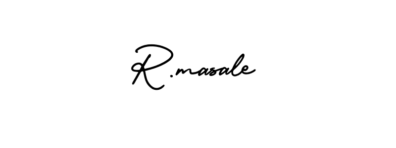 You should practise on your own different ways (AmerikaSignatureDemo-Regular) to write your name (R.masale) in signature. don't let someone else do it for you. R.masale signature style 3 images and pictures png