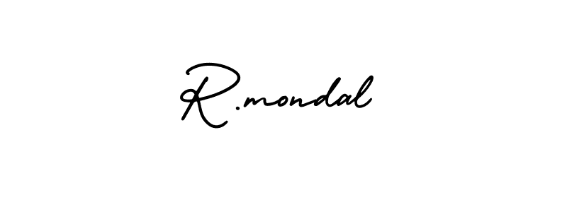 Use a signature maker to create a handwritten signature online. With this signature software, you can design (AmerikaSignatureDemo-Regular) your own signature for name R.mondal. R.mondal signature style 3 images and pictures png