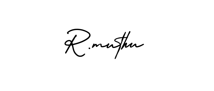 Create a beautiful signature design for name R.muthu. With this signature (AmerikaSignatureDemo-Regular) fonts, you can make a handwritten signature for free. R.muthu signature style 3 images and pictures png