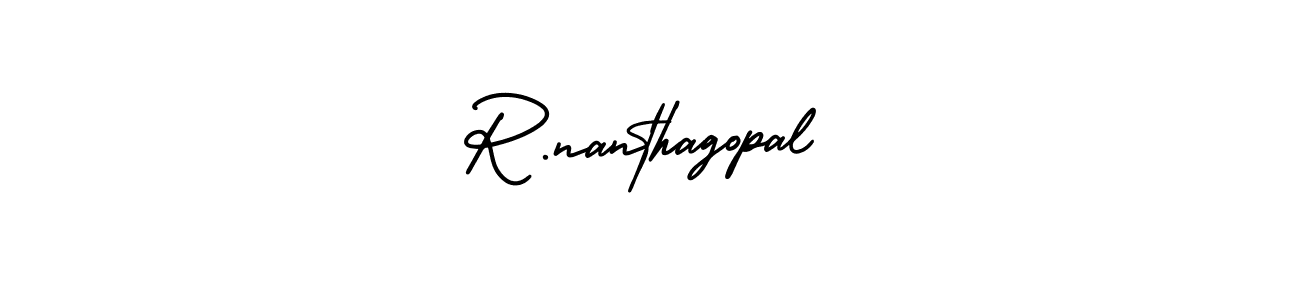 Use a signature maker to create a handwritten signature online. With this signature software, you can design (AmerikaSignatureDemo-Regular) your own signature for name R.nanthagopal. R.nanthagopal signature style 3 images and pictures png