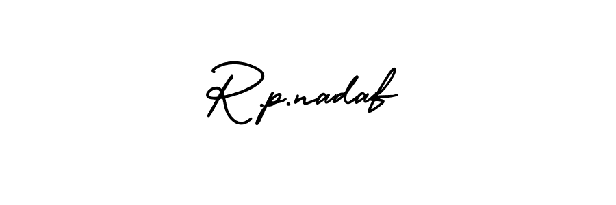 Design your own signature with our free online signature maker. With this signature software, you can create a handwritten (AmerikaSignatureDemo-Regular) signature for name R.p.nadaf. R.p.nadaf signature style 3 images and pictures png