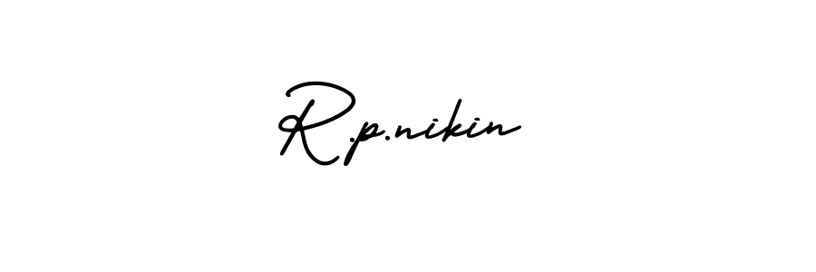 if you are searching for the best signature style for your name R.p.nikin. so please give up your signature search. here we have designed multiple signature styles  using AmerikaSignatureDemo-Regular. R.p.nikin signature style 3 images and pictures png