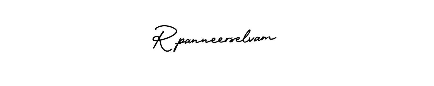 You should practise on your own different ways (AmerikaSignatureDemo-Regular) to write your name (R.panneerselvam) in signature. don't let someone else do it for you. R.panneerselvam signature style 3 images and pictures png