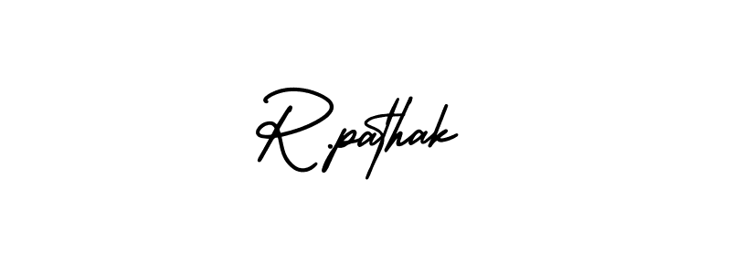 Design your own signature with our free online signature maker. With this signature software, you can create a handwritten (AmerikaSignatureDemo-Regular) signature for name R.pathak. R.pathak signature style 3 images and pictures png