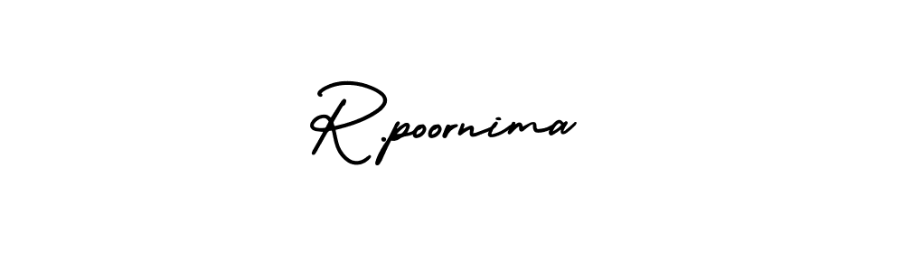 Design your own signature with our free online signature maker. With this signature software, you can create a handwritten (AmerikaSignatureDemo-Regular) signature for name R.poornima. R.poornima signature style 3 images and pictures png