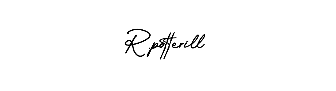 Use a signature maker to create a handwritten signature online. With this signature software, you can design (AmerikaSignatureDemo-Regular) your own signature for name R.potterill. R.potterill signature style 3 images and pictures png