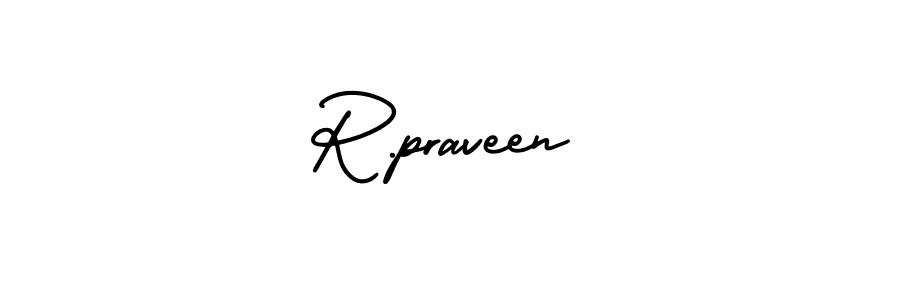 R.praveen stylish signature style. Best Handwritten Sign (AmerikaSignatureDemo-Regular) for my name. Handwritten Signature Collection Ideas for my name R.praveen. R.praveen signature style 3 images and pictures png