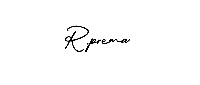 How to make R.prema name signature. Use AmerikaSignatureDemo-Regular style for creating short signs online. This is the latest handwritten sign. R.prema signature style 3 images and pictures png