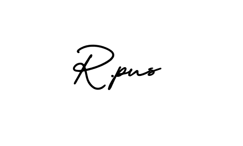 if you are searching for the best signature style for your name R.pus. so please give up your signature search. here we have designed multiple signature styles  using AmerikaSignatureDemo-Regular. R.pus signature style 3 images and pictures png