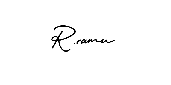 Create a beautiful signature design for name R.ramu. With this signature (AmerikaSignatureDemo-Regular) fonts, you can make a handwritten signature for free. R.ramu signature style 3 images and pictures png