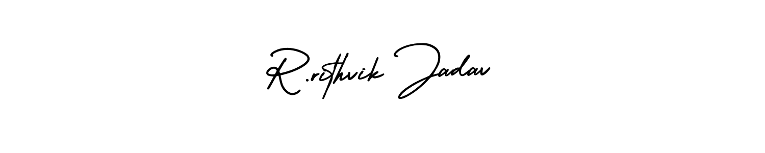 Make a beautiful signature design for name R.rithvik Jadav. With this signature (AmerikaSignatureDemo-Regular) style, you can create a handwritten signature for free. R.rithvik Jadav signature style 3 images and pictures png