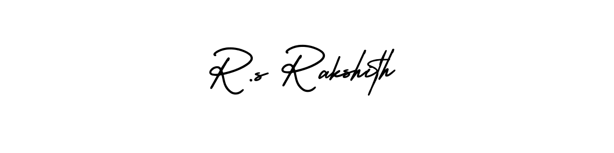 Use a signature maker to create a handwritten signature online. With this signature software, you can design (AmerikaSignatureDemo-Regular) your own signature for name R.s Rakshith. R.s Rakshith signature style 3 images and pictures png