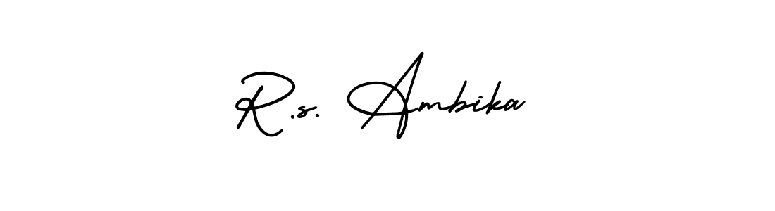 Use a signature maker to create a handwritten signature online. With this signature software, you can design (AmerikaSignatureDemo-Regular) your own signature for name R.s. Ambika. R.s. Ambika signature style 3 images and pictures png