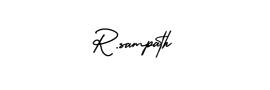 Similarly AmerikaSignatureDemo-Regular is the best handwritten signature design. Signature creator online .You can use it as an online autograph creator for name R.sampath. R.sampath signature style 3 images and pictures png