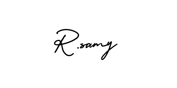 Create a beautiful signature design for name R.samy. With this signature (AmerikaSignatureDemo-Regular) fonts, you can make a handwritten signature for free. R.samy signature style 3 images and pictures png