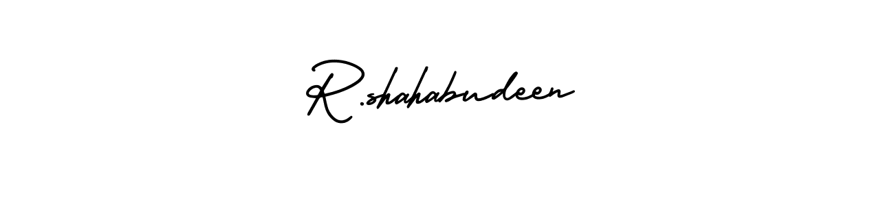 How to make R.shahabudeen signature? AmerikaSignatureDemo-Regular is a professional autograph style. Create handwritten signature for R.shahabudeen name. R.shahabudeen signature style 3 images and pictures png