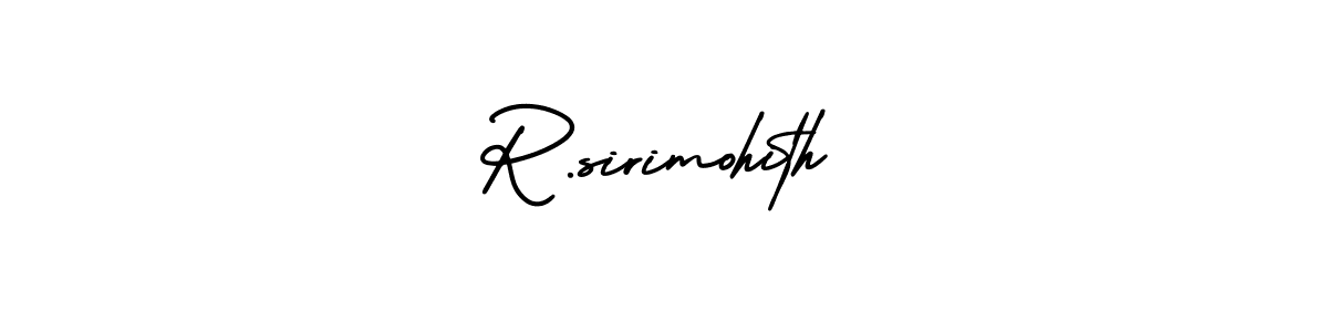 How to make R.sirimohith name signature. Use AmerikaSignatureDemo-Regular style for creating short signs online. This is the latest handwritten sign. R.sirimohith signature style 3 images and pictures png