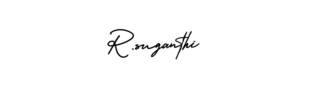 The best way (AmerikaSignatureDemo-Regular) to make a short signature is to pick only two or three words in your name. The name R.suganthi include a total of six letters. For converting this name. R.suganthi signature style 3 images and pictures png