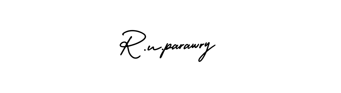 How to make R.u.parawry name signature. Use AmerikaSignatureDemo-Regular style for creating short signs online. This is the latest handwritten sign. R.u.parawry signature style 3 images and pictures png