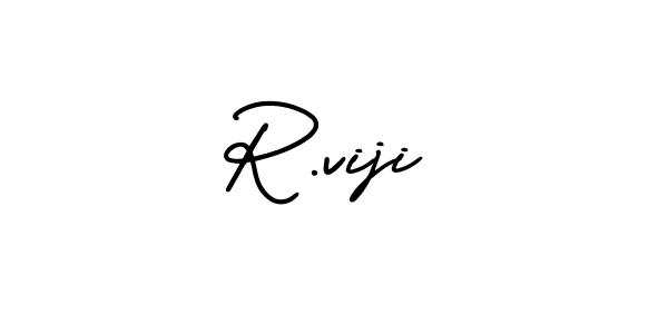 The best way (AmerikaSignatureDemo-Regular) to make a short signature is to pick only two or three words in your name. The name R.viji include a total of six letters. For converting this name. R.viji signature style 3 images and pictures png