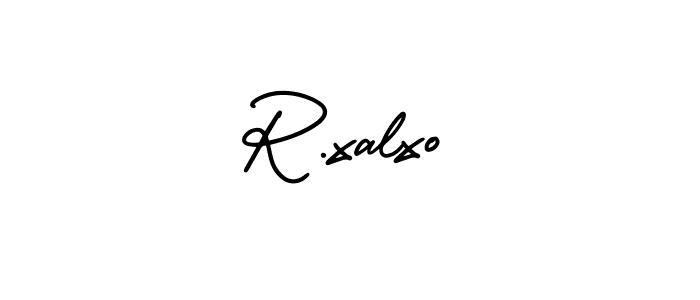 The best way (AmerikaSignatureDemo-Regular) to make a short signature is to pick only two or three words in your name. The name R.xalxo include a total of six letters. For converting this name. R.xalxo signature style 3 images and pictures png