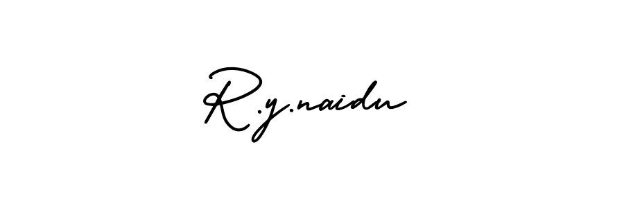 The best way (AmerikaSignatureDemo-Regular) to make a short signature is to pick only two or three words in your name. The name R.y.naidu include a total of six letters. For converting this name. R.y.naidu signature style 3 images and pictures png