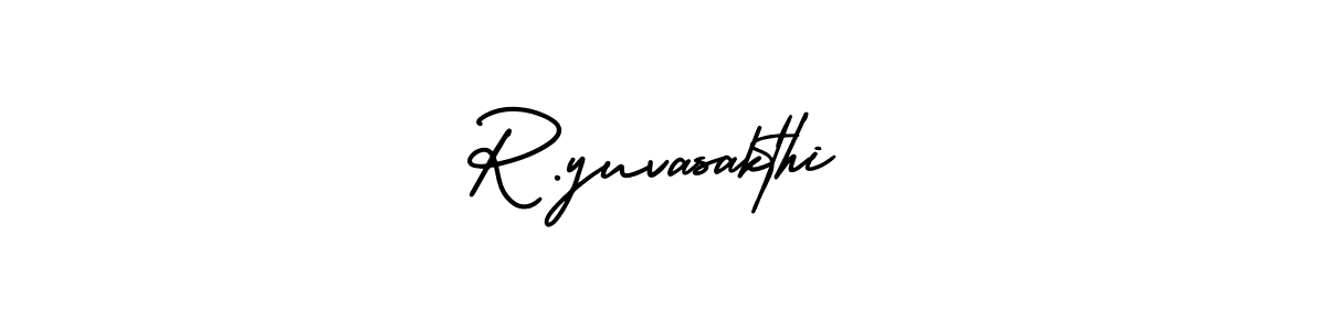 Also You can easily find your signature by using the search form. We will create R.yuvasakthi name handwritten signature images for you free of cost using AmerikaSignatureDemo-Regular sign style. R.yuvasakthi signature style 3 images and pictures png