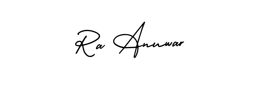 AmerikaSignatureDemo-Regular is a professional signature style that is perfect for those who want to add a touch of class to their signature. It is also a great choice for those who want to make their signature more unique. Get Ra Anuwar name to fancy signature for free. Ra Anuwar signature style 3 images and pictures png