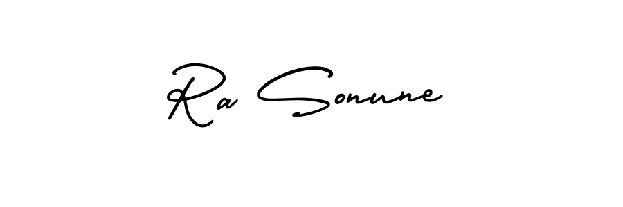 Create a beautiful signature design for name Ra Sonune. With this signature (AmerikaSignatureDemo-Regular) fonts, you can make a handwritten signature for free. Ra Sonune signature style 3 images and pictures png