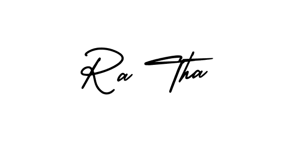 You should practise on your own different ways (AmerikaSignatureDemo-Regular) to write your name (Ra Tha) in signature. don't let someone else do it for you. Ra Tha signature style 3 images and pictures png