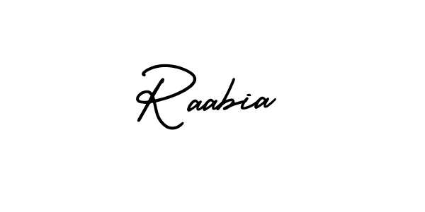 Similarly AmerikaSignatureDemo-Regular is the best handwritten signature design. Signature creator online .You can use it as an online autograph creator for name Raabia. Raabia signature style 3 images and pictures png