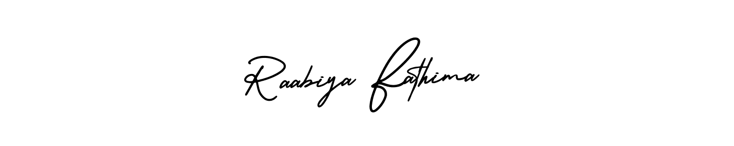 Also You can easily find your signature by using the search form. We will create Raabiya Fathima name handwritten signature images for you free of cost using AmerikaSignatureDemo-Regular sign style. Raabiya Fathima signature style 3 images and pictures png