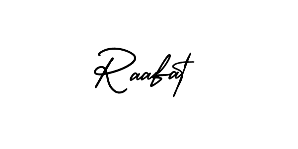Use a signature maker to create a handwritten signature online. With this signature software, you can design (AmerikaSignatureDemo-Regular) your own signature for name Raafat. Raafat signature style 3 images and pictures png