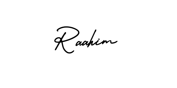 How to make Raahim name signature. Use AmerikaSignatureDemo-Regular style for creating short signs online. This is the latest handwritten sign. Raahim signature style 3 images and pictures png