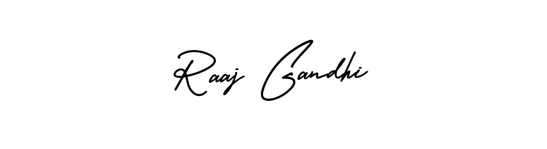 Raaj Gandhi stylish signature style. Best Handwritten Sign (AmerikaSignatureDemo-Regular) for my name. Handwritten Signature Collection Ideas for my name Raaj Gandhi. Raaj Gandhi signature style 3 images and pictures png