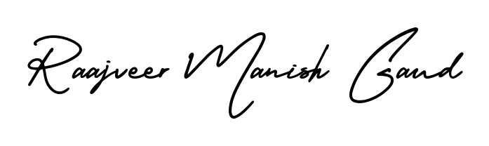 Elevate your brand with a stunning Raajveer Manish Gaud eSignature. The AmerikaSignatureDemo-Regular style provides a balanced, flowing aesthetic for everyday signing. Raajveer Manish Gaud signature style 3 images and pictures png