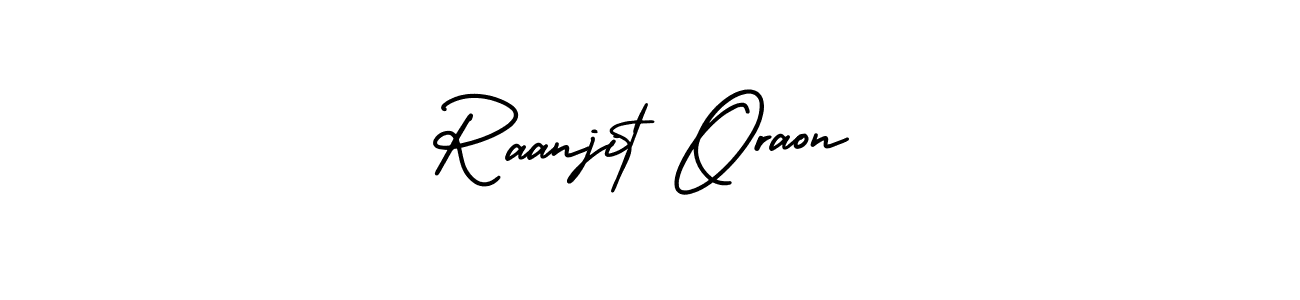 The best way (AmerikaSignatureDemo-Regular) to make a short signature is to pick only two or three words in your name. The name Raanjit Oraon include a total of six letters. For converting this name. Raanjit Oraon signature style 3 images and pictures png