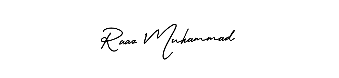 Use a signature maker to create a handwritten signature online. With this signature software, you can design (AmerikaSignatureDemo-Regular) your own signature for name Raaz Muhammad. Raaz Muhammad signature style 3 images and pictures png