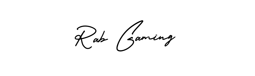 Make a beautiful signature design for name Rab Gaming. With this signature (AmerikaSignatureDemo-Regular) style, you can create a handwritten signature for free. Rab Gaming signature style 3 images and pictures png