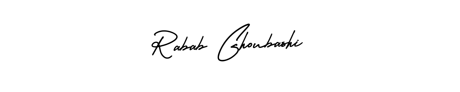 How to make Rabab Ghoubashi name signature. Use AmerikaSignatureDemo-Regular style for creating short signs online. This is the latest handwritten sign. Rabab Ghoubashi signature style 3 images and pictures png