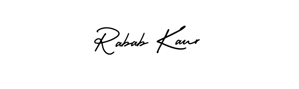 Rabab Kaur stylish signature style. Best Handwritten Sign (AmerikaSignatureDemo-Regular) for my name. Handwritten Signature Collection Ideas for my name Rabab Kaur. Rabab Kaur signature style 3 images and pictures png