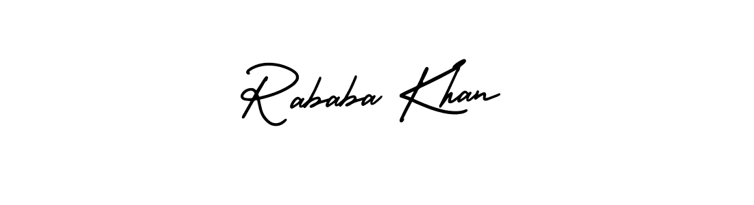 Rababa Khan stylish signature style. Best Handwritten Sign (AmerikaSignatureDemo-Regular) for my name. Handwritten Signature Collection Ideas for my name Rababa Khan. Rababa Khan signature style 3 images and pictures png