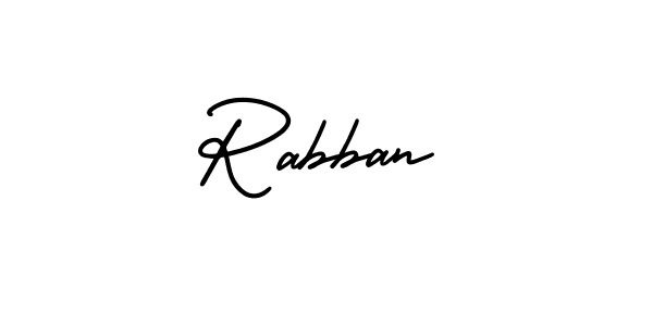 Rabban stylish signature style. Best Handwritten Sign (AmerikaSignatureDemo-Regular) for my name. Handwritten Signature Collection Ideas for my name Rabban. Rabban signature style 3 images and pictures png