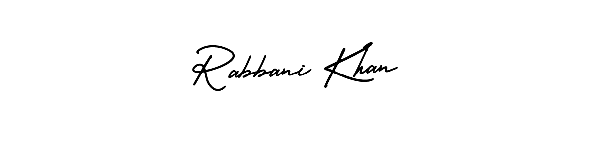 How to make Rabbani Khan name signature. Use AmerikaSignatureDemo-Regular style for creating short signs online. This is the latest handwritten sign. Rabbani Khan signature style 3 images and pictures png