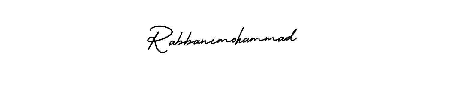How to make Rabbanimohammad name signature. Use AmerikaSignatureDemo-Regular style for creating short signs online. This is the latest handwritten sign. Rabbanimohammad signature style 3 images and pictures png