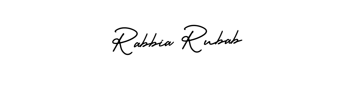 Make a beautiful signature design for name Rabbia Rubab. With this signature (AmerikaSignatureDemo-Regular) style, you can create a handwritten signature for free. Rabbia Rubab signature style 3 images and pictures png